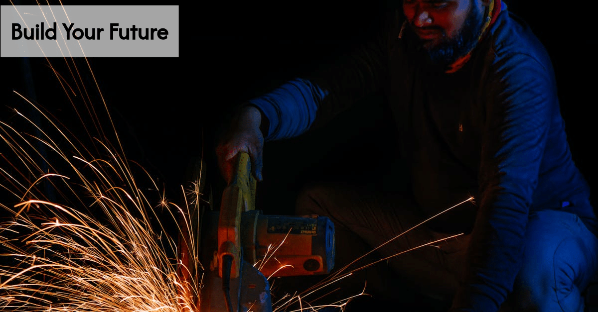 Skilled tradespeople working on construction