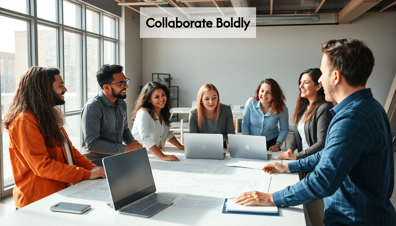 Construction professionals discussing agile methodologies