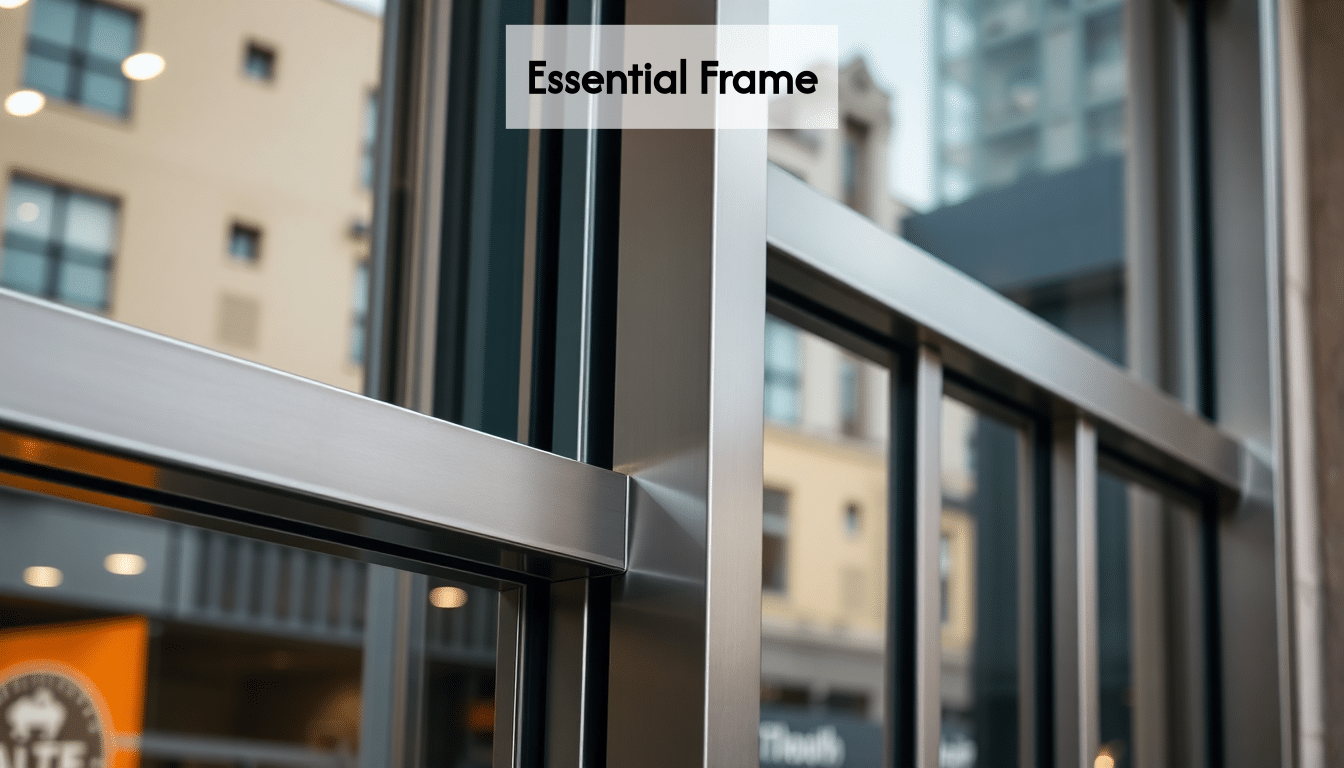 Storefront frames and glass systems.