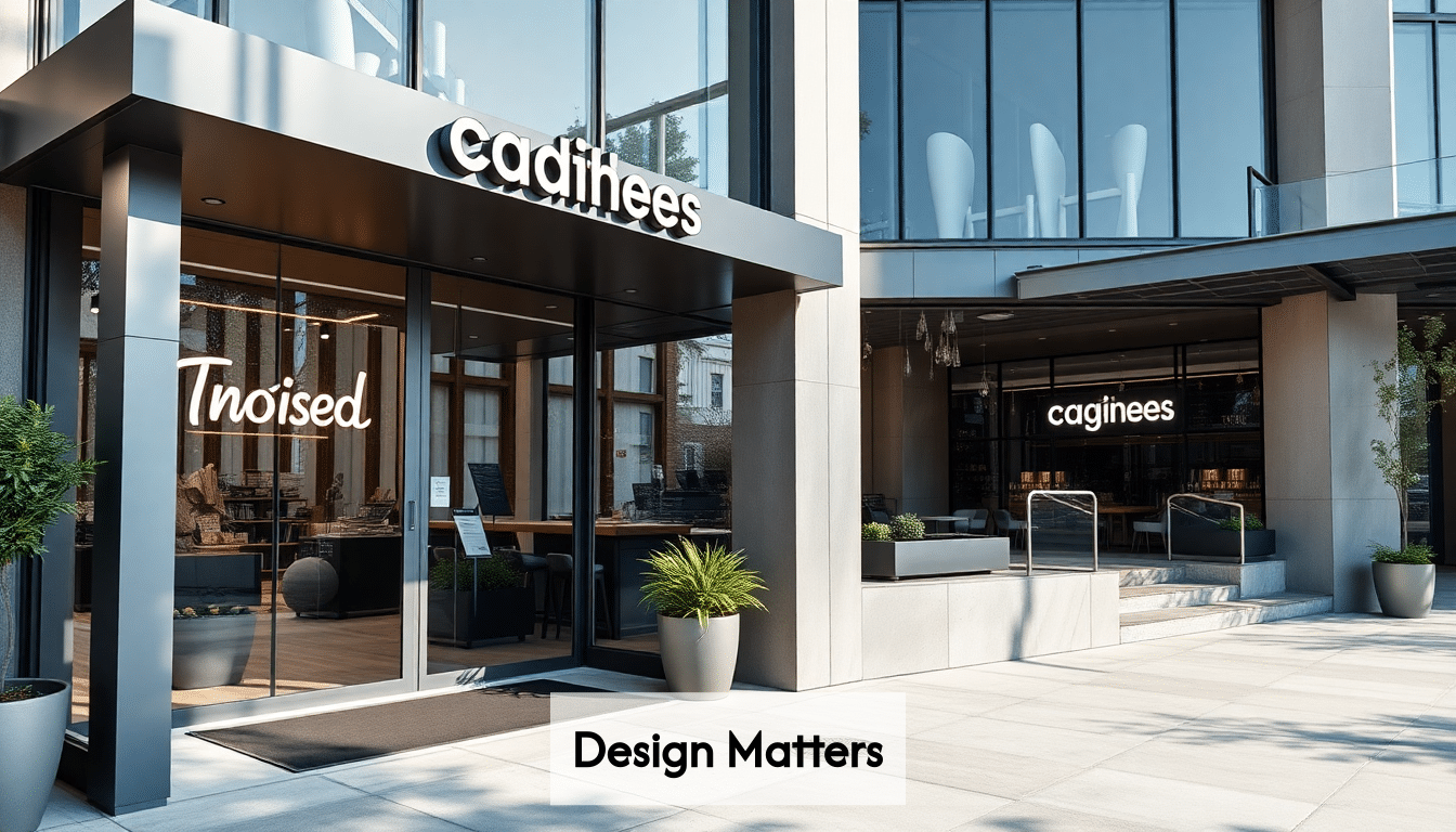 Architectural storefront design.