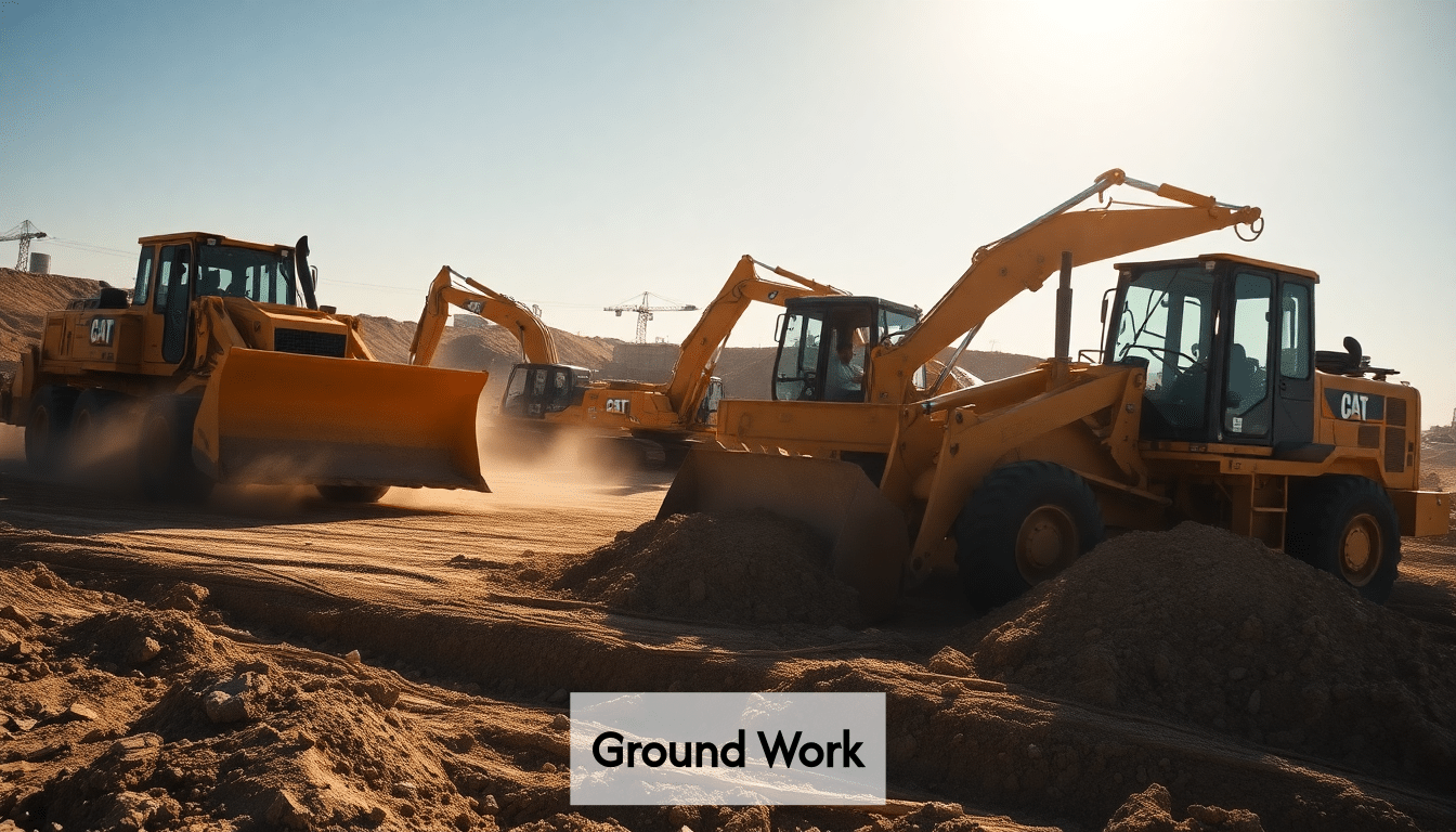 Heavy machinery at construction site