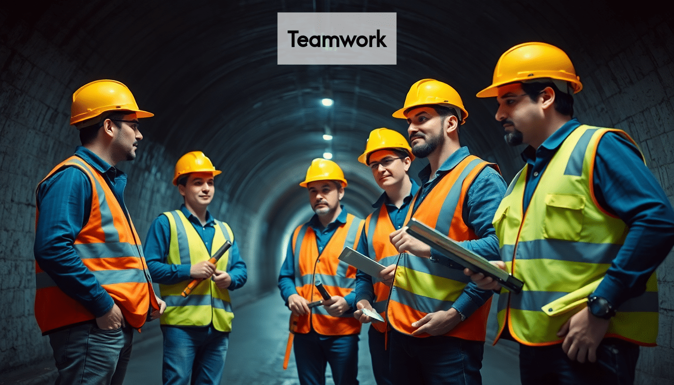 Workers in tunnel
