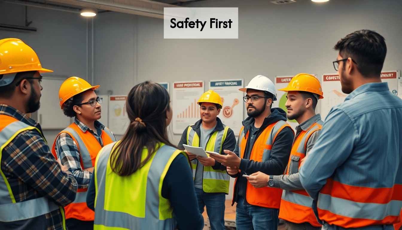 Construction safety training session.