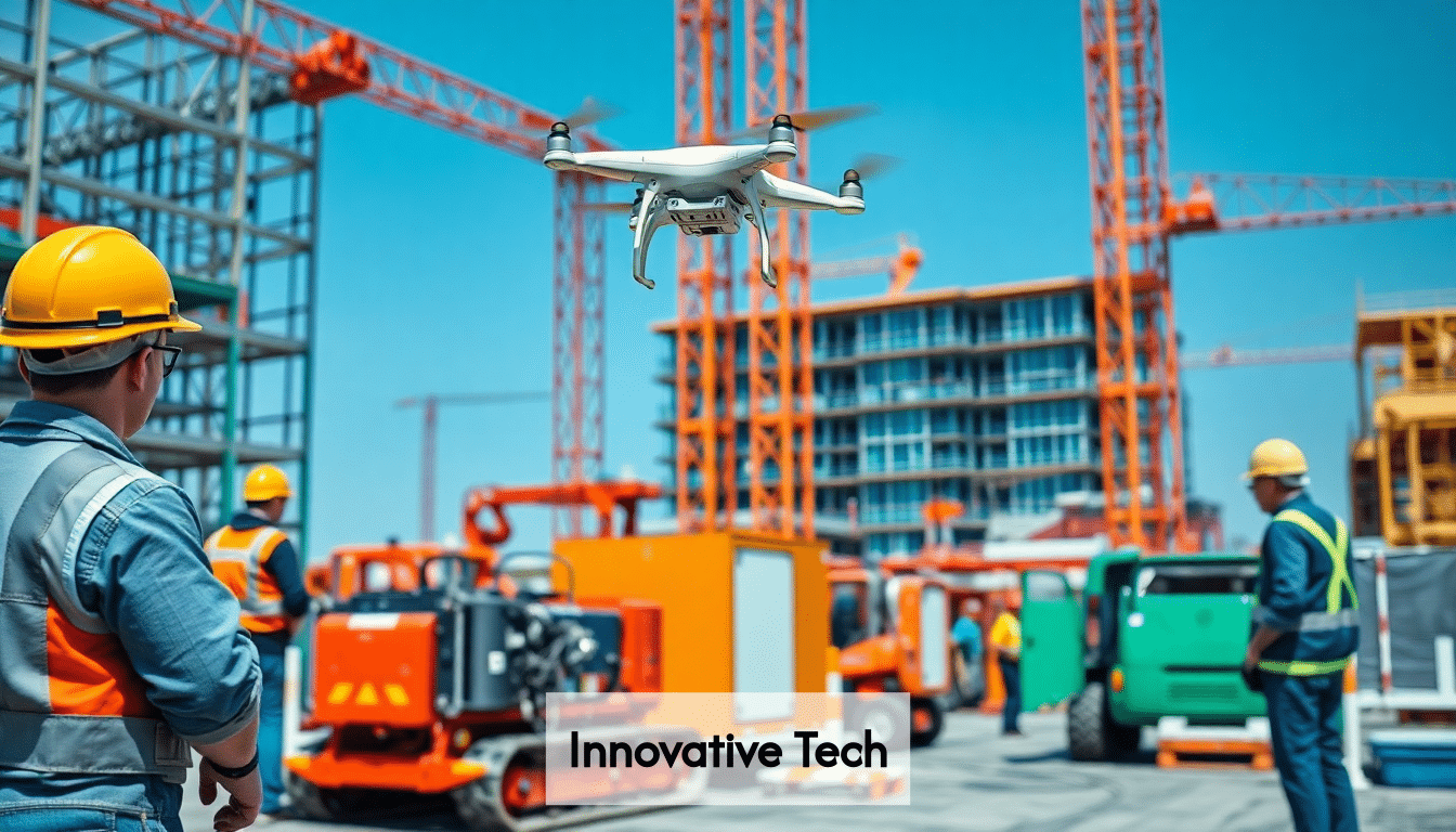Modern construction site with advanced technology.