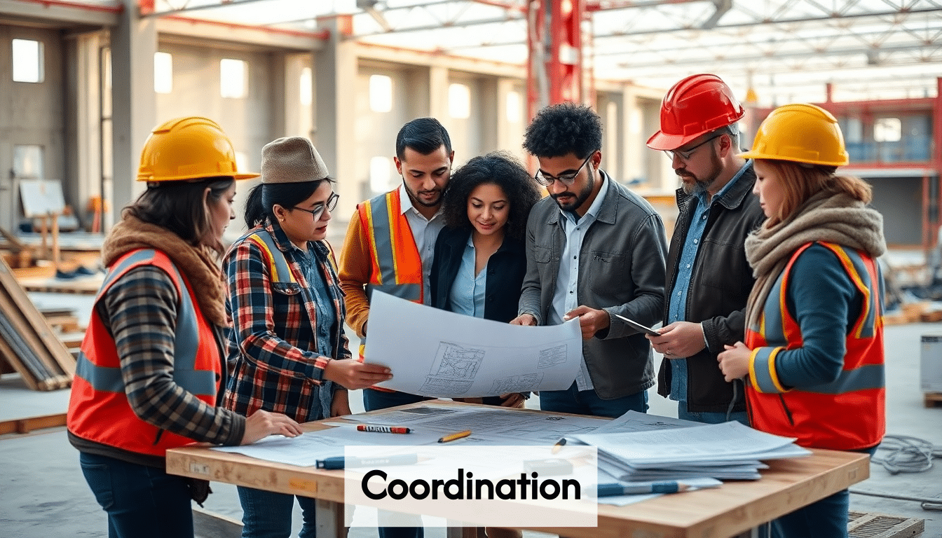 Construction site meeting diversity