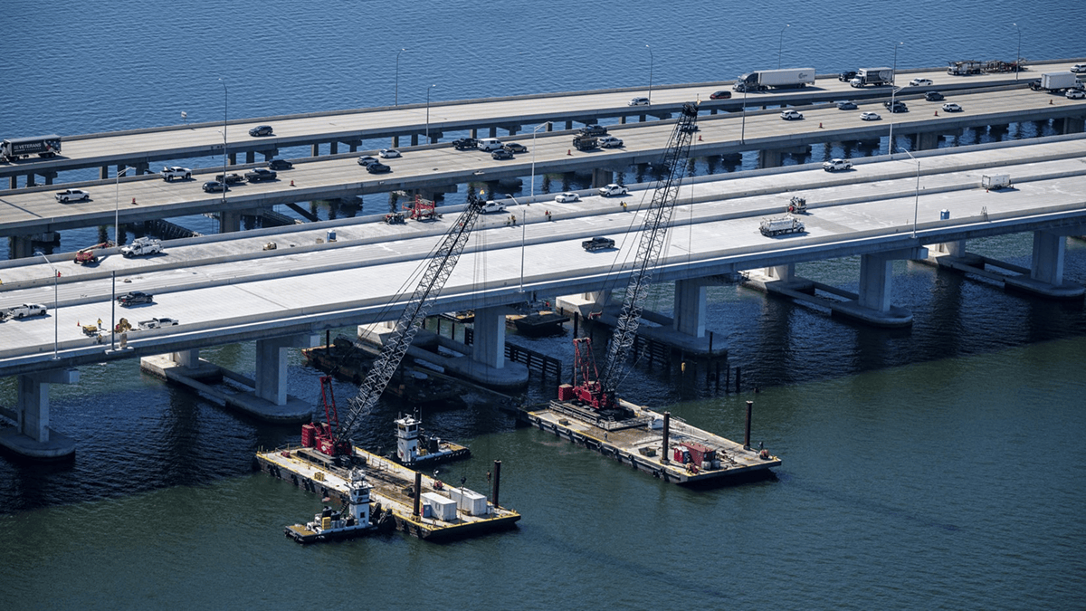 Bridge Howard Frankland Bridge expansion crane 2 Bridge howard frankland bridge expansion crane 2