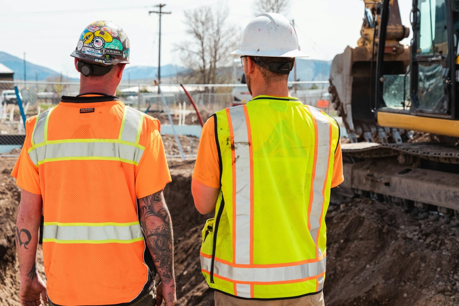 Two guys on construction site